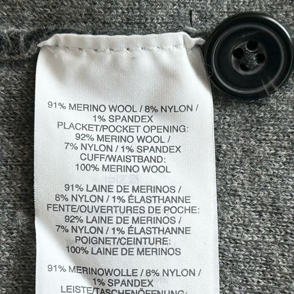 J.Crew Merino Wool Double Knit Long Cardigan Sweater in Charcoal Grey sz  Medium - Picture 5 of 5